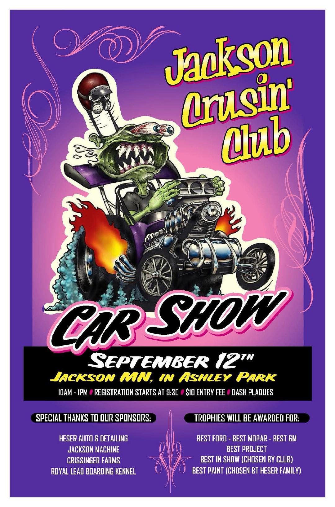 Jackson Crusin' Club Car Show - Jackson, MN (Past Event